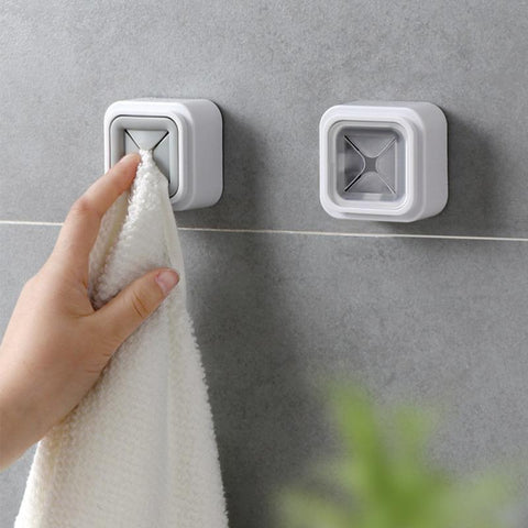 Home Portable Wall Mount Twoel Storage Wash Cloth Clip Organizer Dry Towel Holder Self Adhesive